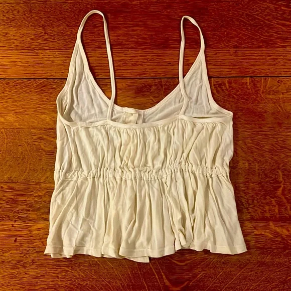 Beautiful Ecru Jersey Tank Blouse, by Truly Madly Deeply, Los Angeles.  Size XS - Picture 4 of 4